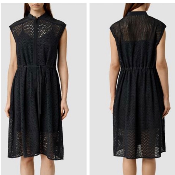 All Saints Dresses & Skirts - All Saints Glesni Waist Embroidered  Black Dress